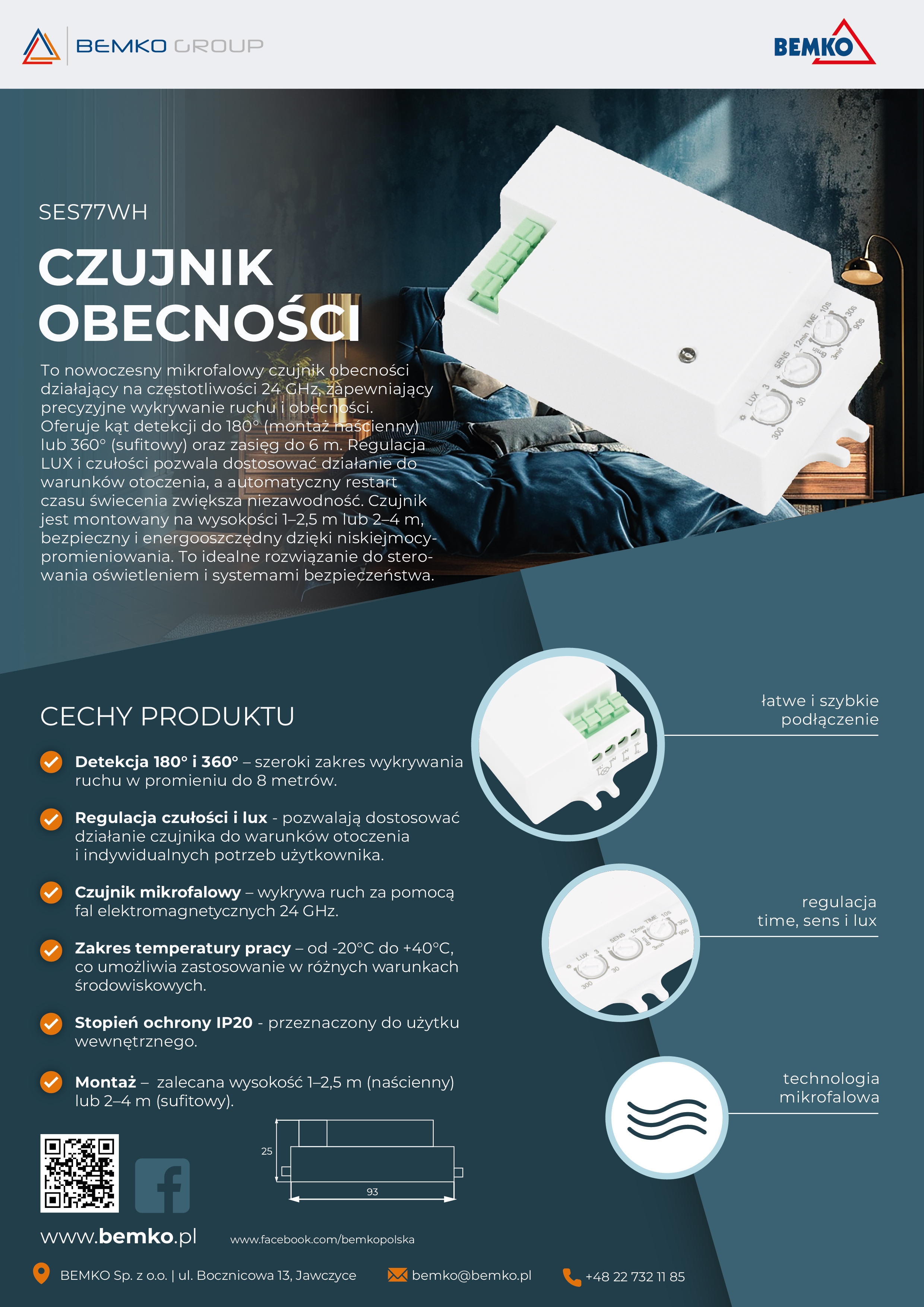 Mikrofalowy Czujnik Obecności SES77WH – Nowy Wymiar Detekcji